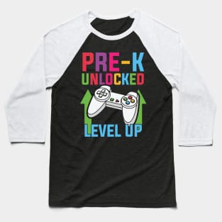 Pre K Unlocked Level Up Game Lover Back To School Gift Baseball T-Shirt